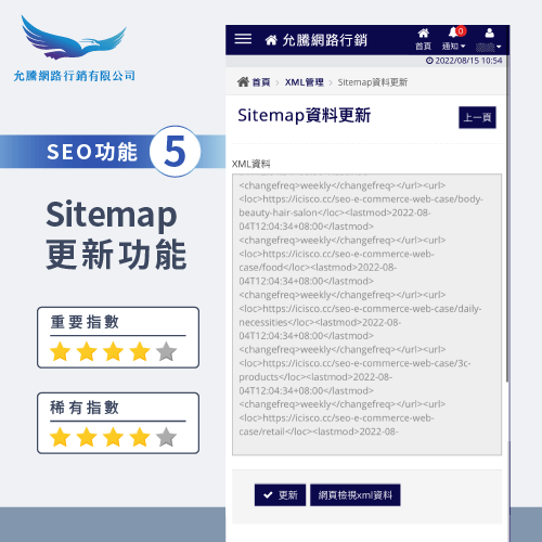 更新Sitemap功能-電商平台選擇
