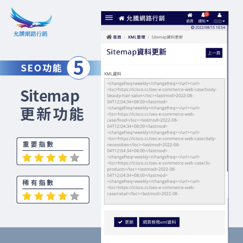 更新Sitemap功能-電商平台選擇