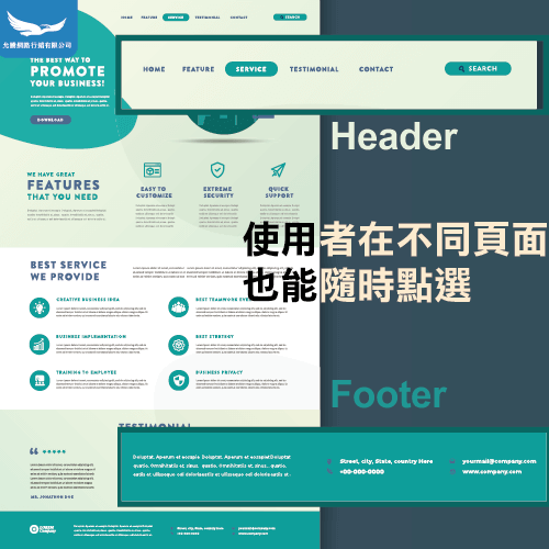Header與Footer意思-404頁面設計