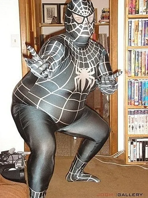 胖子穿蜘蛛人裝
